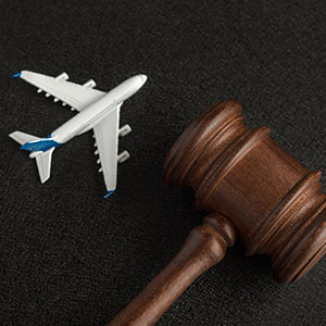A plane next to a gavel - Serving Immigrants