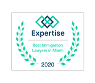 A logo of Expertise.com: Miami's top lawyers 2020 - Serving Immigrants