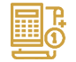 A gold calculator icon - Serving Immigrants