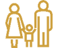 Family icon with child and parents - Serving Immigrants